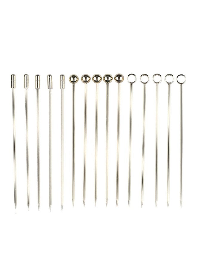 I-MART Stainless Steel Cocktail Picks Martini Picks Set (Pack of 15 - Gold) - Image 1